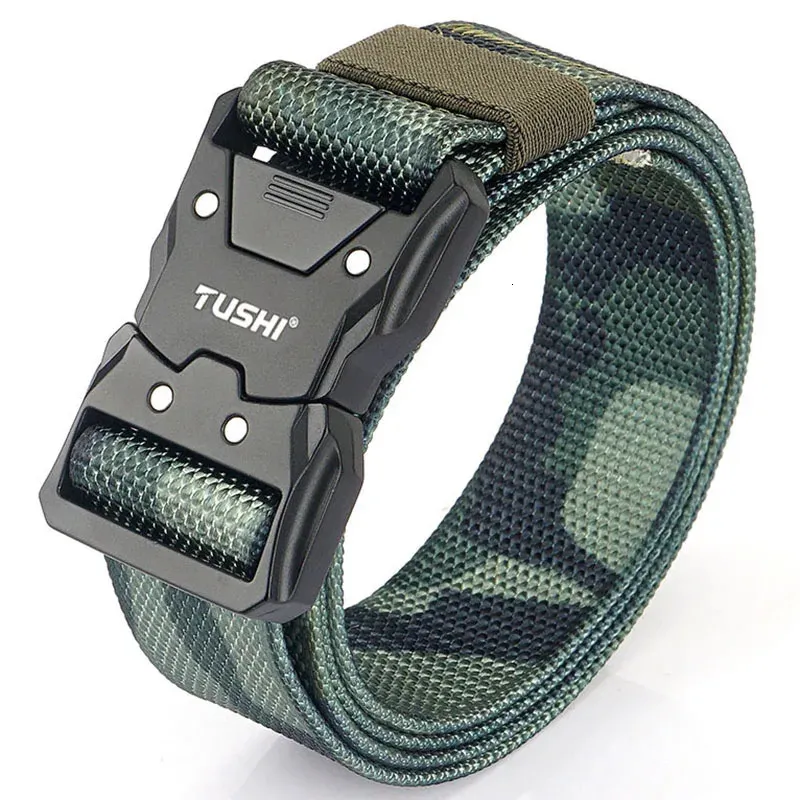 Ceinture tactique pour hommes armée chasse en plein air tactique militaire toile multi fonction Combat survie haute qualité Marine Corps Nylon 240110