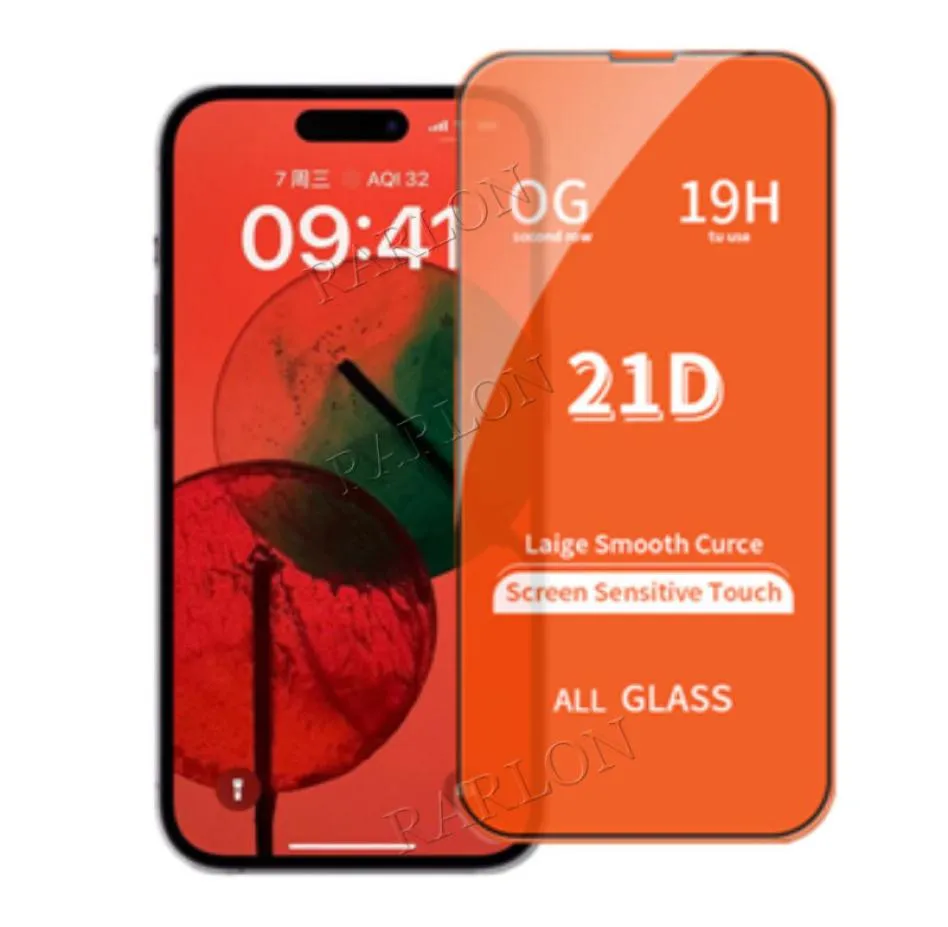 21D Pełna pokrywa szklana szklana ochrona ekranu telefonu dla iPhone 14 Pro Max 14pro 14 Plus 13 Mini 12 11 XR XS Samsung Galaxy A03 CO3135605