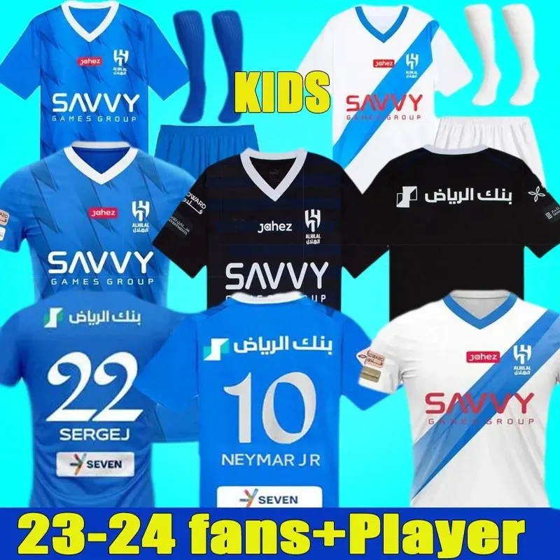 23 24 NEYMAR JR Al Nassr FC Ronaldo BENZEMA soccer Jerseys Men Kids KitAl Hilal Saudi uniform2023 2024 Football shiirt Fans Player Version jersey Saudi Arabia.