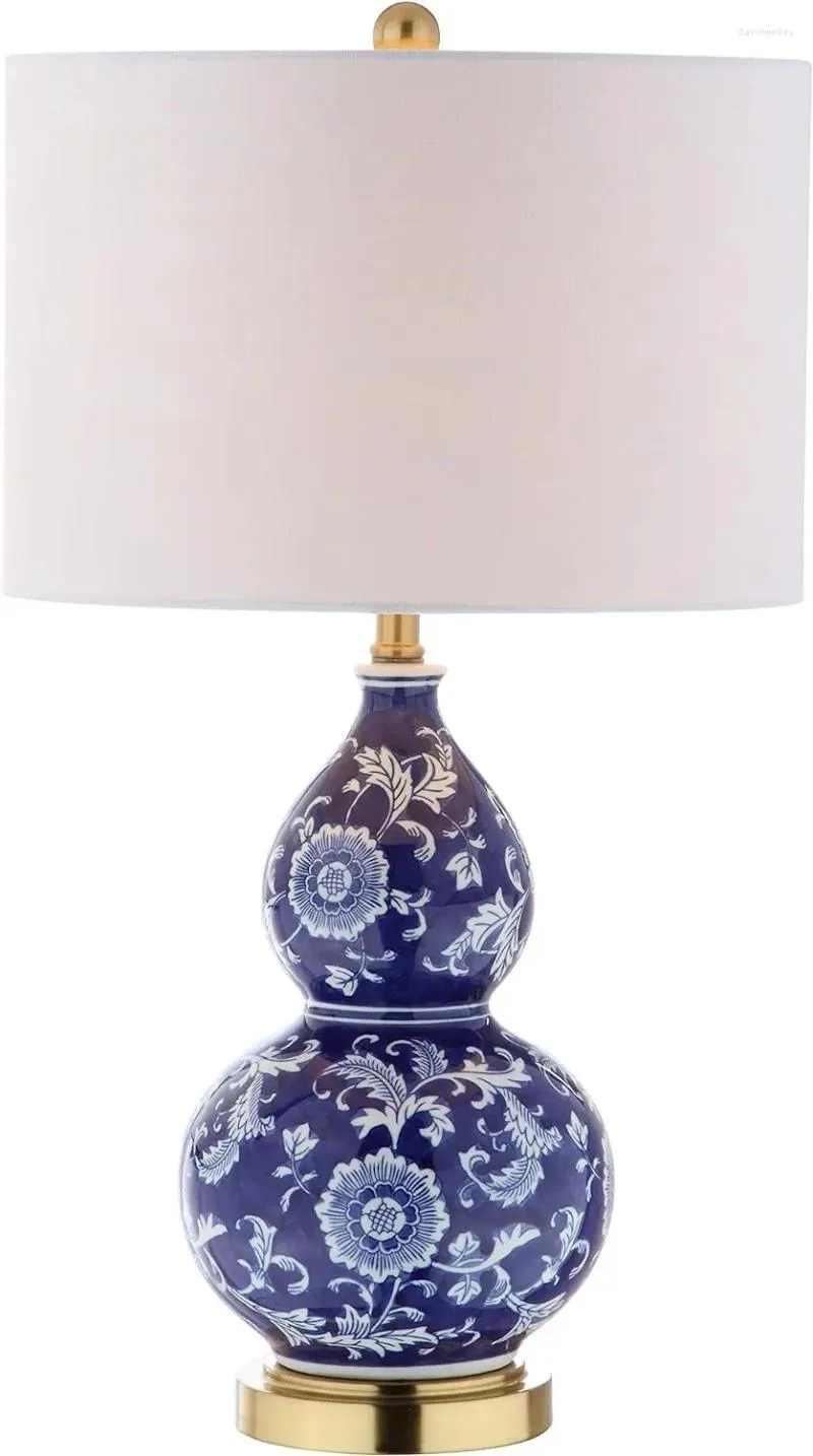 Table Lamps Lee 27" Ceramic Chinoiserie LED Traditional Bedside Desk Nightstand Lamp For Bedroom Living Room Office College Bookcase LE Fis