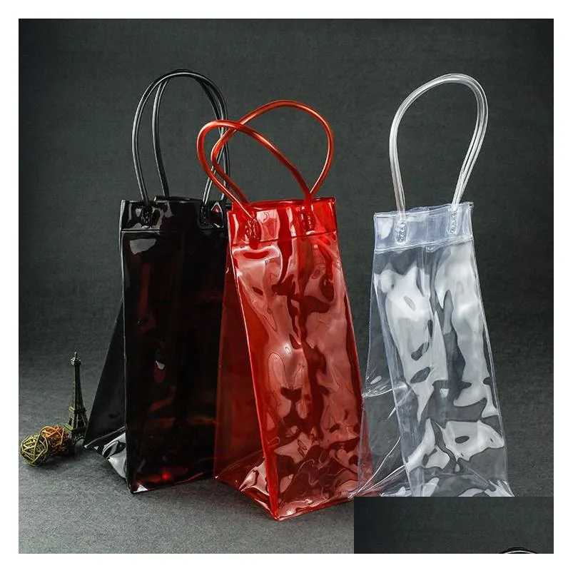 Sacchetti di imballaggio all'ingrosso 200 pezzi in PVC vino birra champagne bevanda dispositivo di raffreddamento refrigeratore sacchetto bottiglia borsa del ghiaccio per le feste DHS Drop Delivery Office Dhmtj