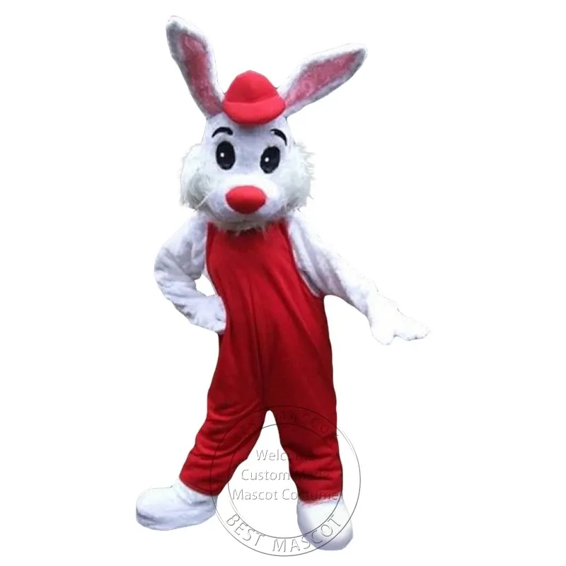 Halloween White Rabbit Mascot Costume for Party Cartoon Posta