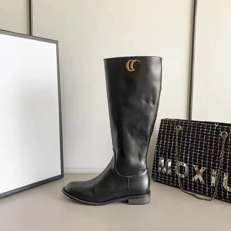 Dames Designer Knielaarzen G Tall Knight Boots Herfst en Winter 2022 Nieuwe Skinny laarzen met ritssluiting aan de zijkant