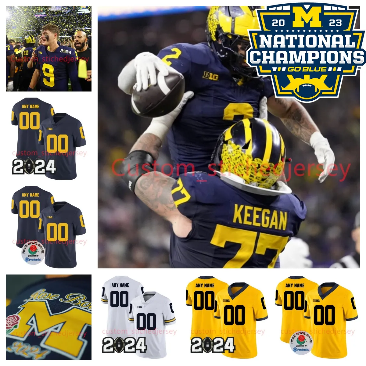 Maillot de football Michigan Wolverines Devin Funchess 73 Maurice Hurst Bennie Oosterbaan 55 Brandon Graham Taco Charlton Jake Ryan Ben championnat national