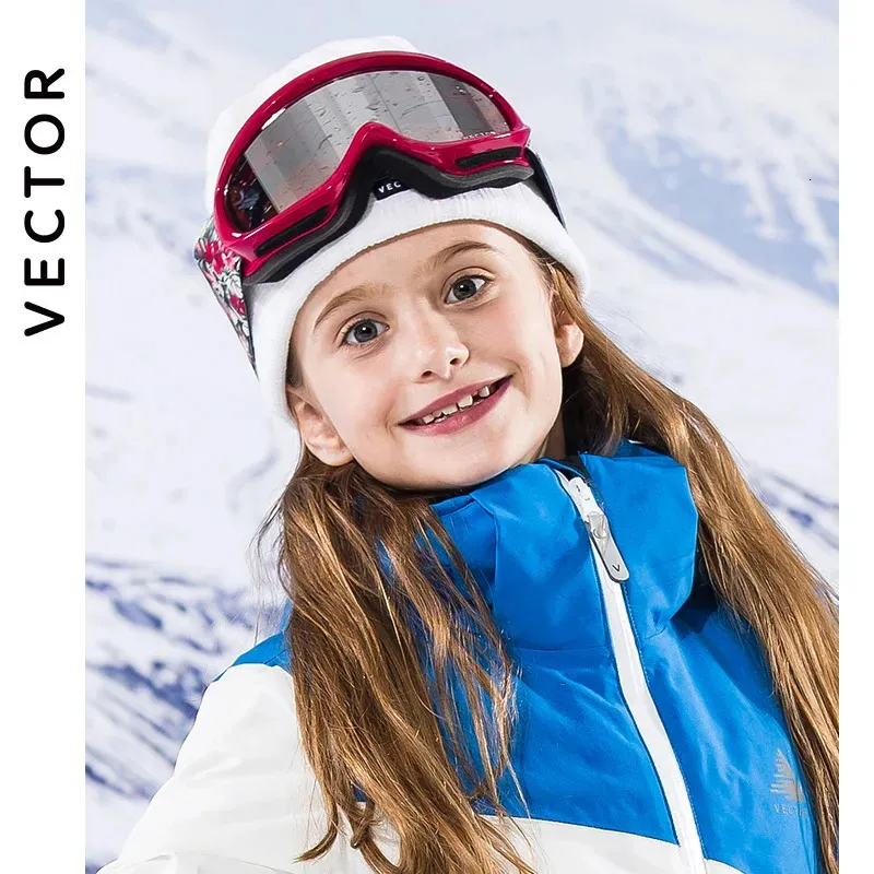 Vektor barn skidglasögon dubbla linsflickor pojkar skidåkning snowboard glasögon barn vinter snö barn glasögon uv400 anti-dimma hxj200 240109