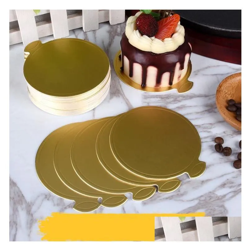 Other Home Garden 8Cm Round Cake Board Mousse Pad Card Dessert Baking Pastry Display Trayv For Wedding Birthday Party Decor Tools Dhhsx