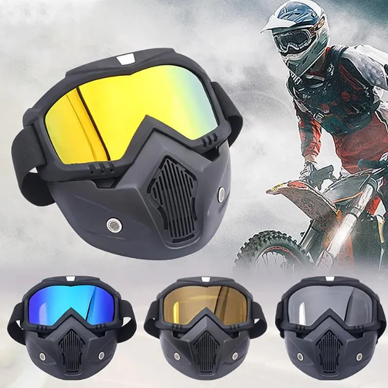 Bril tactische motorfietsfiets bril bril motorcycle beschermend masker afneembare open gezicht halve gezicht helm motorfietsaccessoires