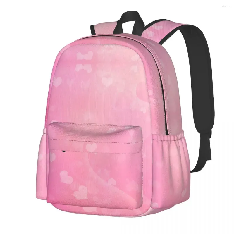 Sac à dos abstrait géométrique coeurs roses, sacs à dos de voyage, Streetwear pour adolescents, sacs d'école personnalisés, sac à dos souple