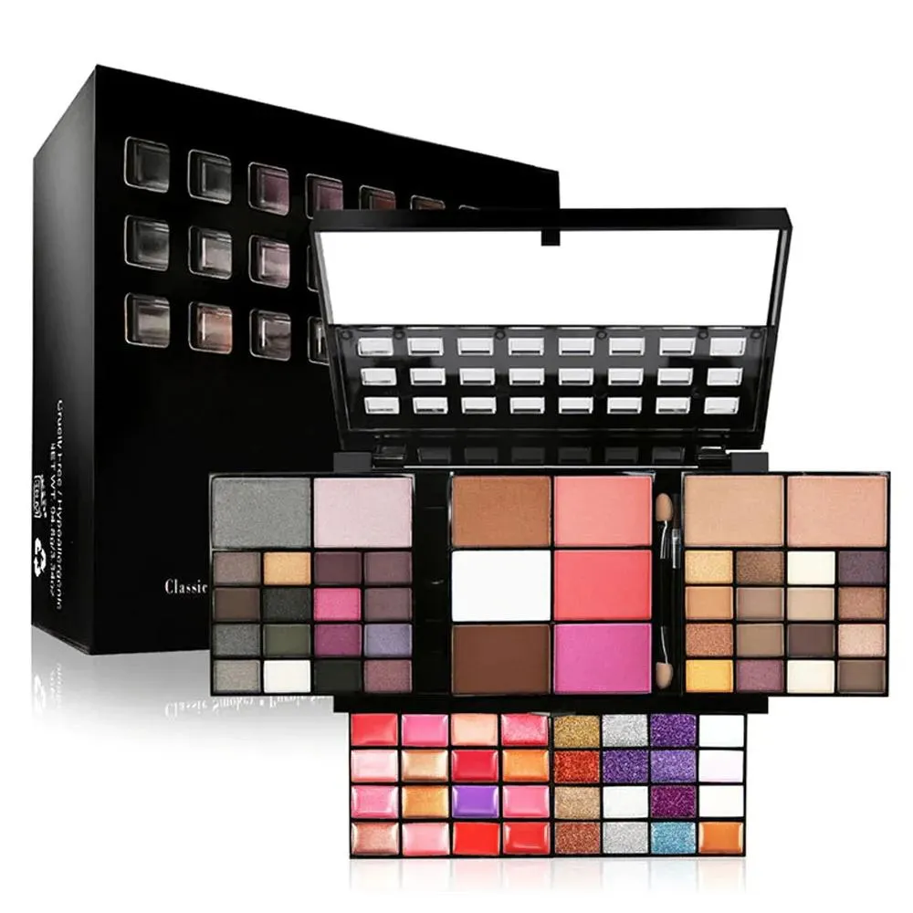 Sets volledige make -up set zijn onder meer oogschaduw palet blusher concealer contour hoogtepunt lippenstift wenkbrauw poeder borstel cosmetische make -up kit