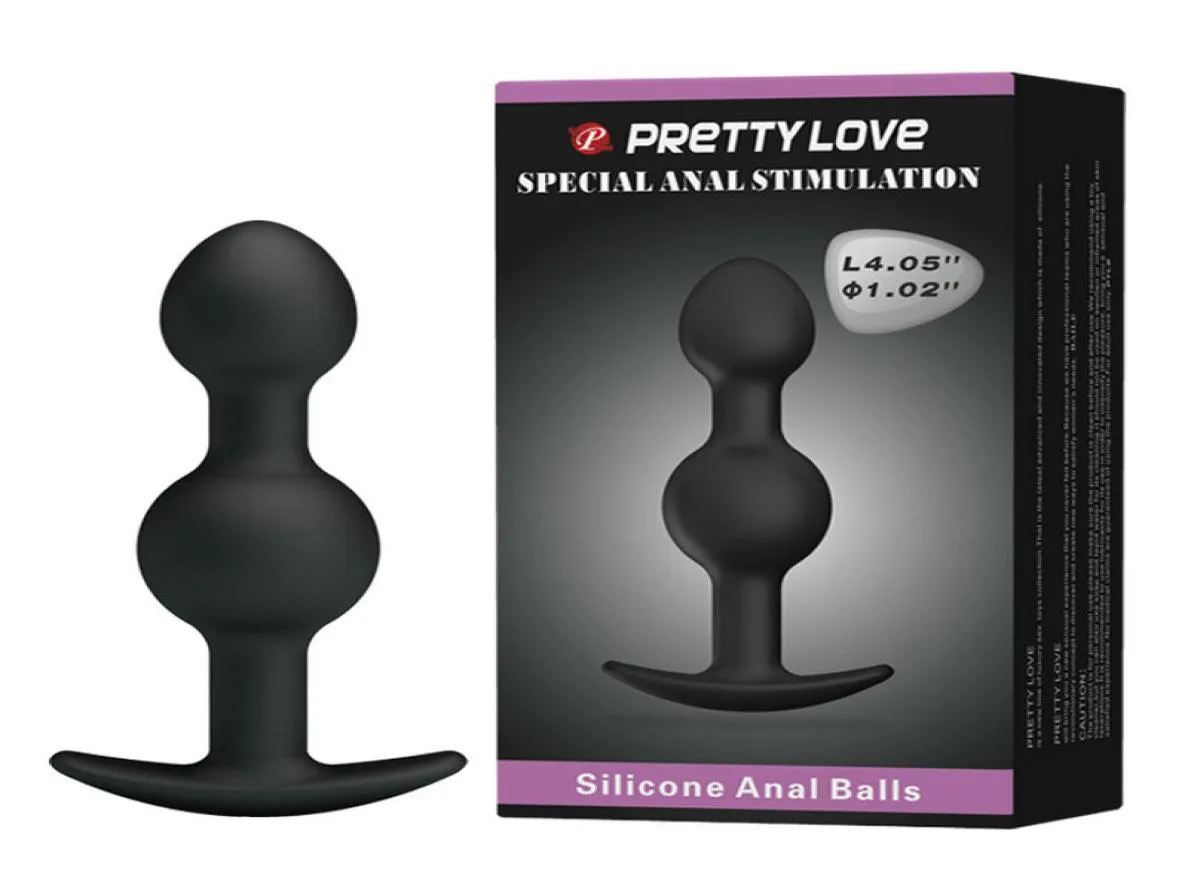 PREETY LOVE Double ball black anal Butt Plug erotic toys intimate products for anal sex penis Adult Sex Toys For Women or men q1711693749