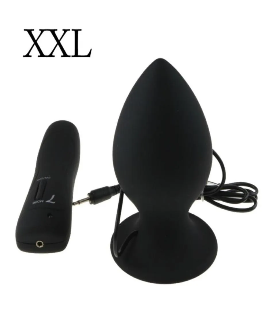 High Quanlity Super Big Size Vibrating Silicone Butt Plug Large Anal Vibrator Huge Anal Plug Unisex Erotic Toys Sex Products3567629