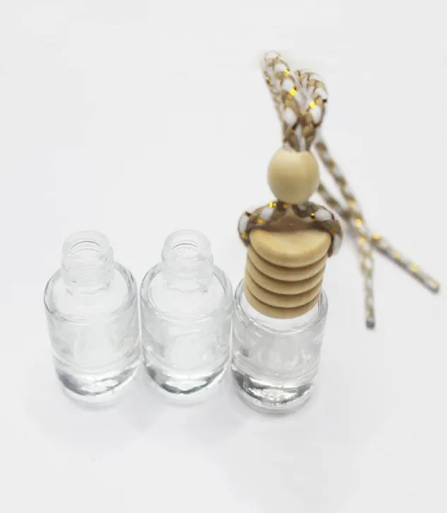 Frasco de perfume com pingente de carro 6ml, difusores de óleos essenciais, frascos de cilindro transparentes, aroma de vidro, perfume039s vazio, contém3148935