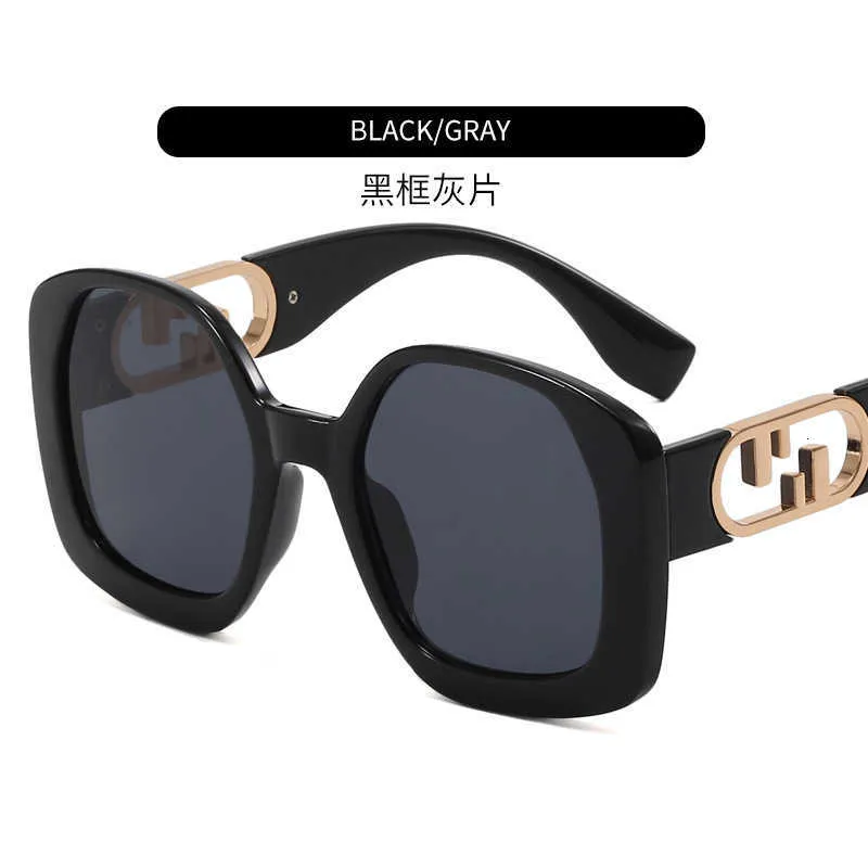 Óculos de sol de designer nova f família moda masculina e feminina versátil grande quadro óculos de sol caixa oca rua po óculos de sol nni9