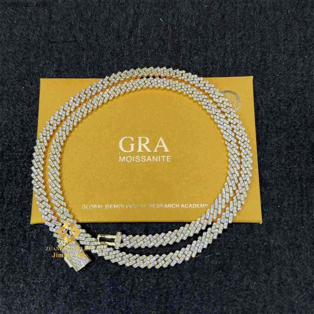 5 mm breedte een rij ijsje uit man sieraden gra certificaten passeren diamant tester vvs1 moissaniet cuban link ketting ketting