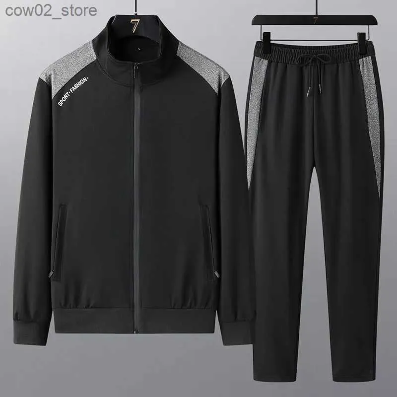 MEN MAWN TRACHSUITS 2023 Autumn Gym Mens Running Jacket + Sweatpants Grouging Suit Suitsuit Men's Sport Outdiors Fitness New Baseball Clothing Q230110