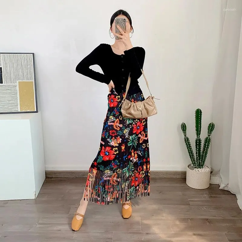 Floral skirt elastic waist online
