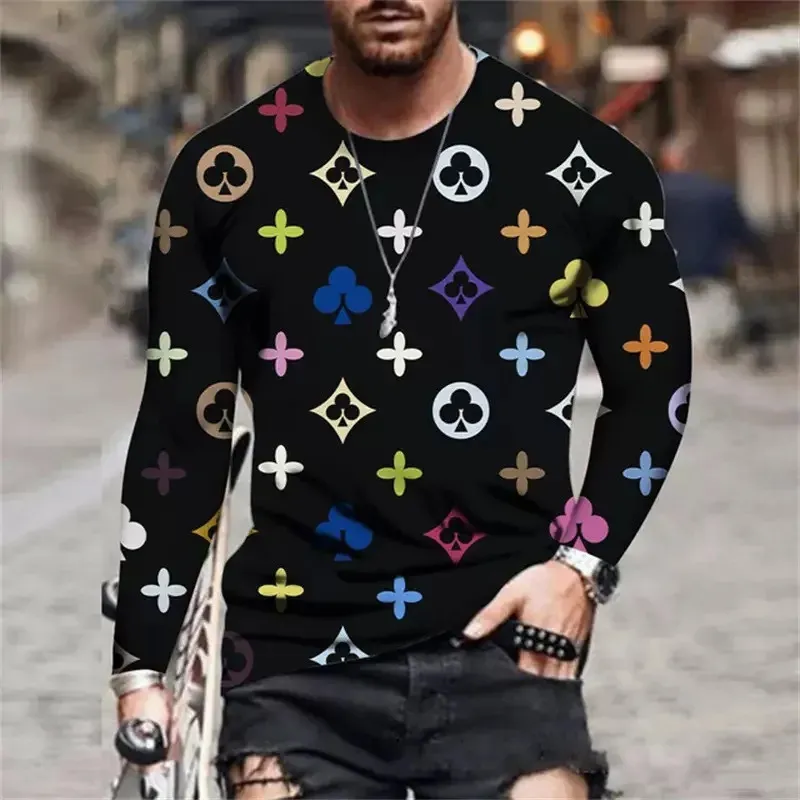 Summer and Autumn Men's and Women's Leisure Fashion Long Sleeve Round Neck T-shirt Street Clothing 3D Digital Printing Fashi 240109