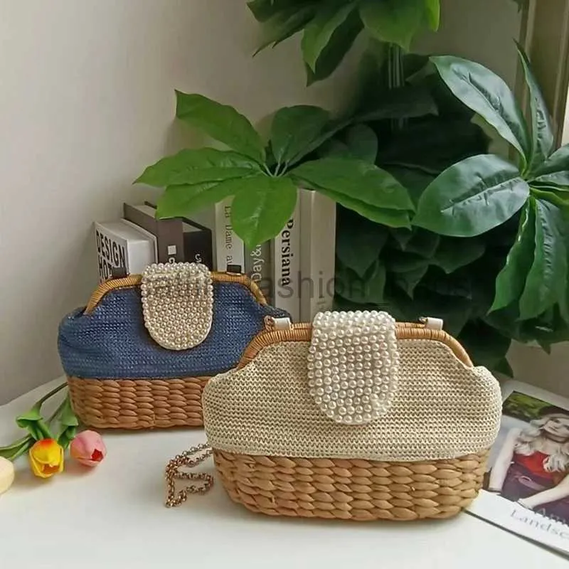 Torby na ramię 2023 Nowy modny łańcuch tkanin tkanin tkanin Pearl Bagcatlin_fashion_bags