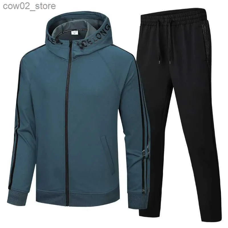 Männer Trainingsanzüge 2023 Herbst Männer Jogging Große Größe 9XL Lauf Sets Homme Anzug Sweatshirt Jogginghose Männlich Fußball Trainingsanzug 2 stücke Gym Tragen Q230110