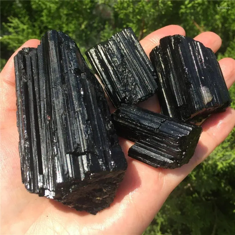 Decorative Figurines 1pcs Natural Black Tourmaline Crystal Rough Stone Rock Mineral Specimen Healing Home Decoration