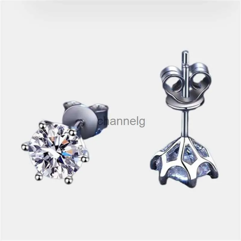 Stud ZFSILVER s925 Argento Moissanite Classic Exquisite Claw 6 Ball Plug Orecchini per fascino Accessori donna Gioielli per feste Regali E115 YQ240110