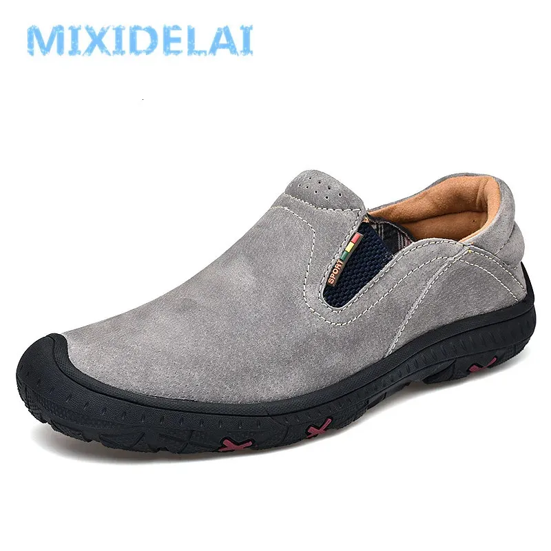 Moccasins Mixidelaiローファーズ621人の男性の靴slip slip on flats本革張りの柔らかい靴品質春のボート240109 237