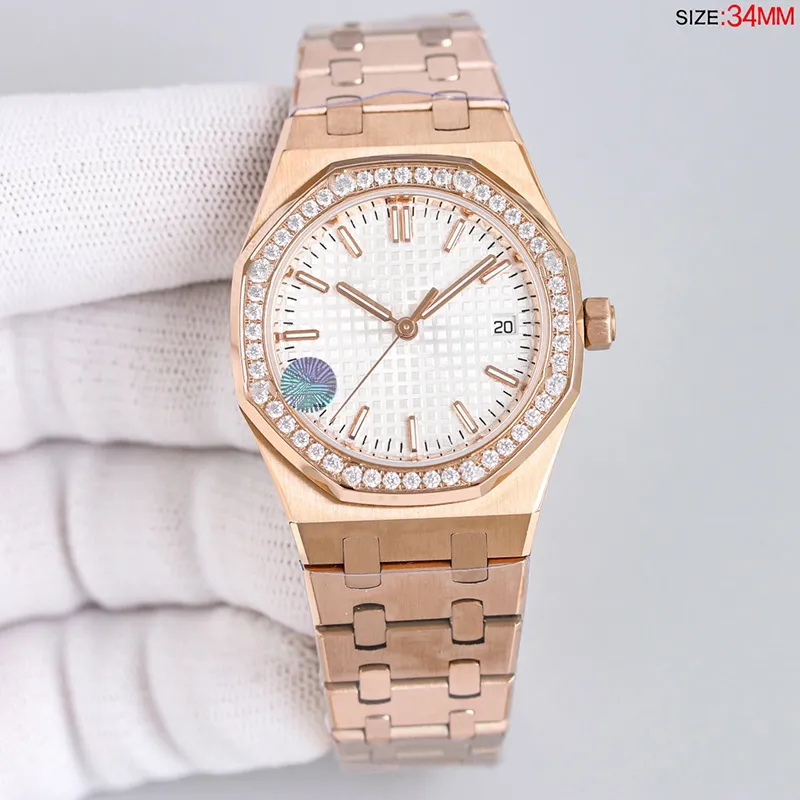 Reloj para mujer, relojes con movimiento mecánico automático, relojes de pulsera de zafiro de 34mm para mujer, Montre de Luxe luminoso