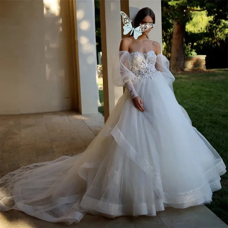 Boho Floral Lace Wedding Dresses 2024 Off Shoulder Appliques Plus Size Bridal Gowns From Sellonbest 159.56 DHgate.Com