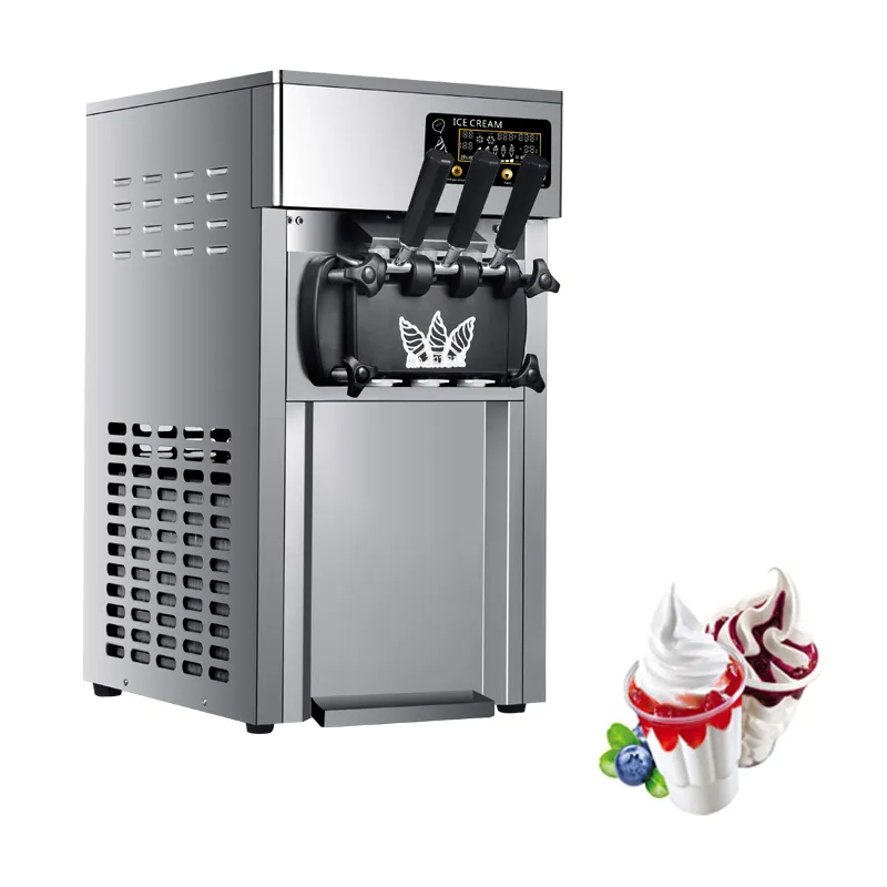 2024 Hot-selling commercial soft ice cream machine with English touch screen 2+1 mixed flavors more options