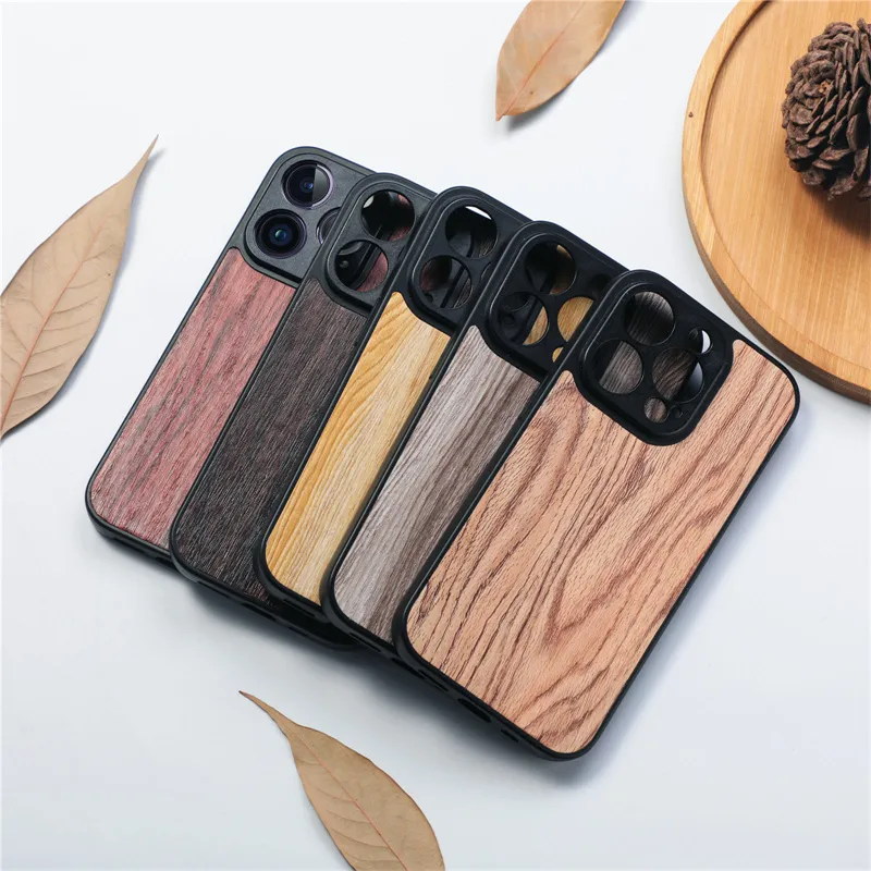 Wooden Texture Phone Case For iPhone 15 14 Plus 11 12 13 Pro Max X XS MAX XR Cellphone Back Cover Protect Cases 100pcs