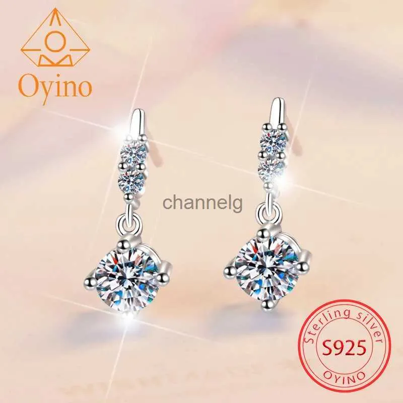 Stud Oyino NOUVEAU S925 Sterling Argent Moissanite Gland Simple Mode Haute Sensation Anti-Allergie Boucles D'oreilles pour Les Femmes YQ240110