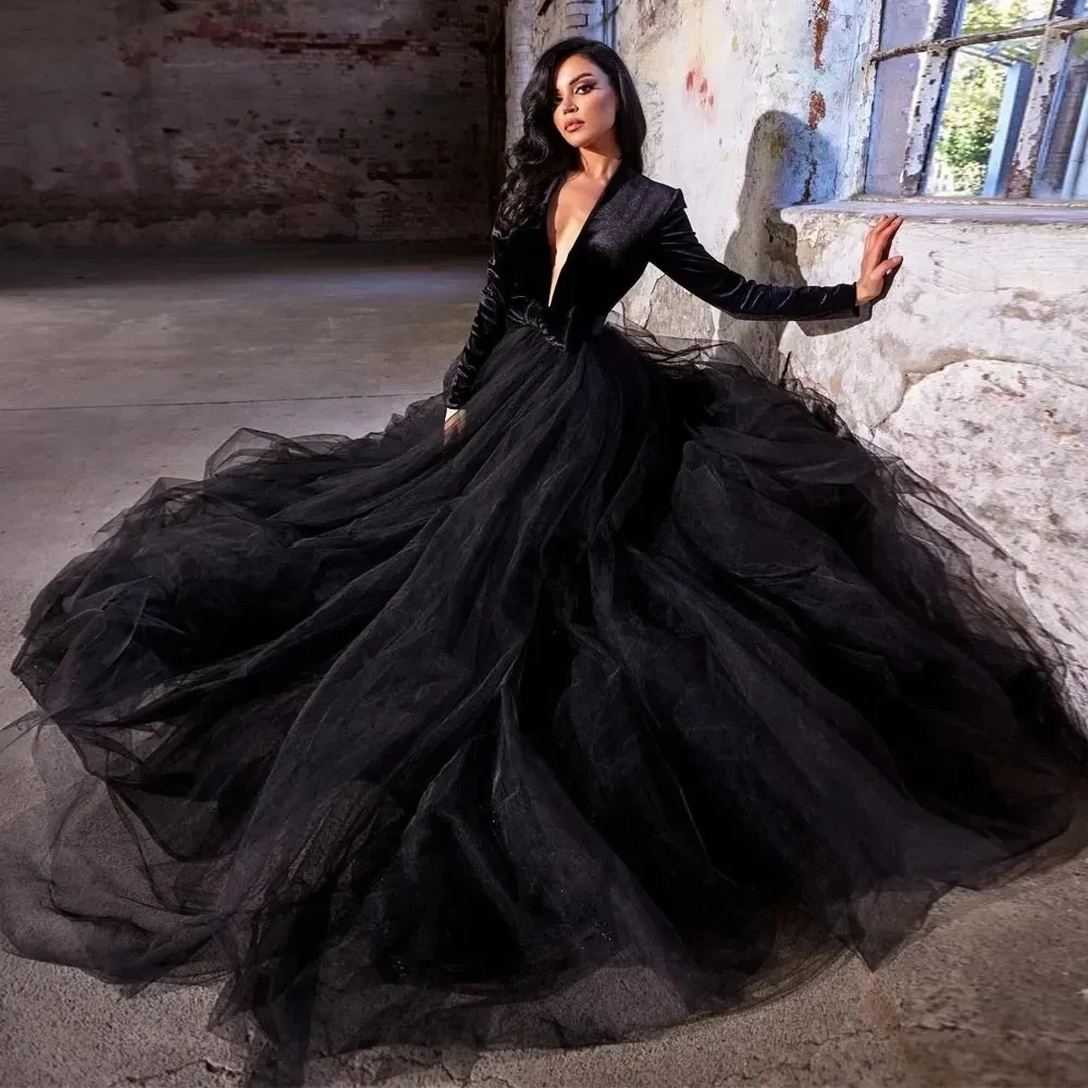 Black Velvet Tulle Prom Dress with Zipper Back and Sweep Train for Formal  Evening from Dhgate Prom Dresses - price 301.29