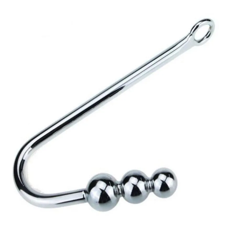 Rvs Anale Haken Metalen Butt Plug Speeltjes Voor Paar Touw Haak met 3 ballen Anus Stimulation1464251