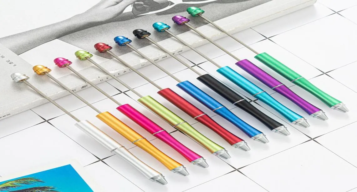 USA Handmade Workshop Colorful Add a Bead Beadable Pens Promotional DIY Ball Pen Sturdy Full Metal Beadable DIY P8024759