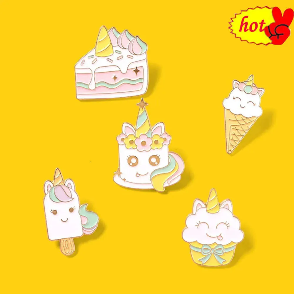 cake Ice Cream Dessert Enamel Pins Cosplay Badge Backpack Cloth Denim Lapel Pin Jewelry Gift Comic Related Products