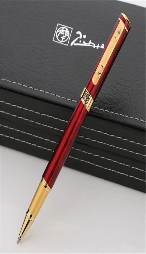 Top Luxury Picasso 902 Pen Wine Red Golden Plating Engrave Roller ball pen Business office supplies Writing Smooth options pens wi1028214