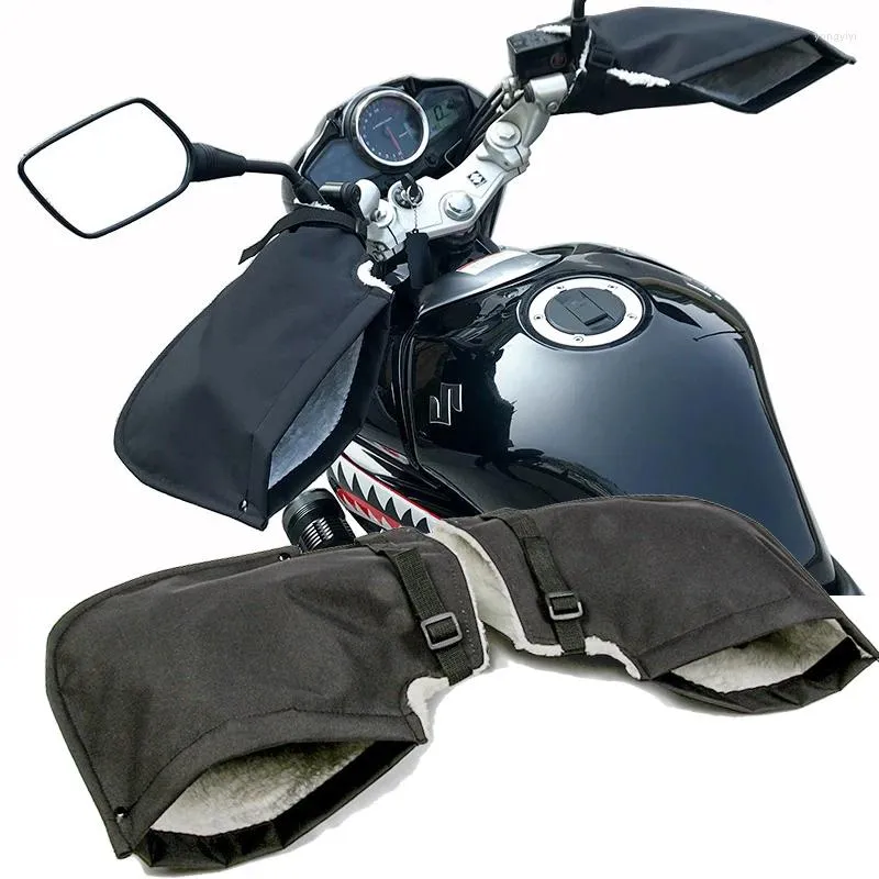 Rowerowe rękawiczki zimowe wiatroodporne motocykl mufki wodoodporne ciepłe aksamitne osłony dla akcesoriów skuterów