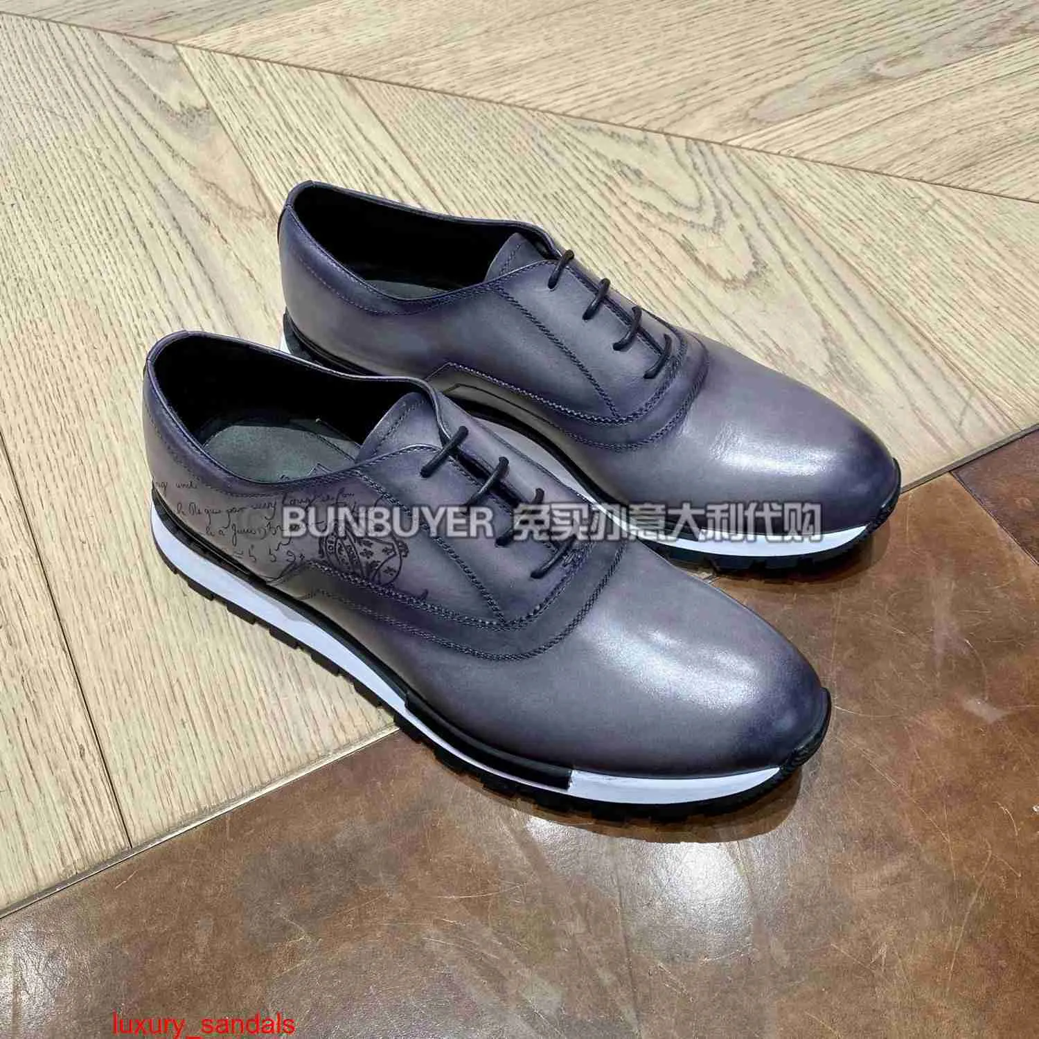 Zapatillas de deporte de cuero Playoff BERLUTI, zapatos informales para hombre, Berluti Fasttrack Book, zapatos deportivos de piel de vaca veneciana de Color francés para hombre HBFI