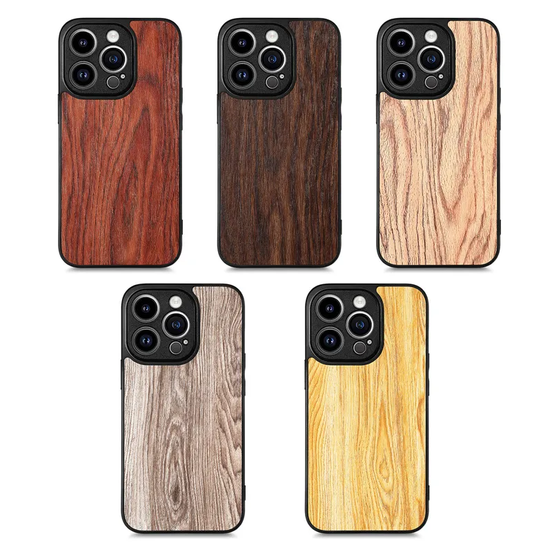 Houten Textuur Telefoon Case Voor Iphone 15 14 Plus 11 12 13 Pro Max X Xs Max Xr Mobiel back Cover Bescherm Gevallen 30 Stuks