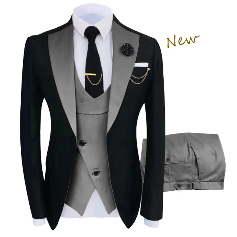 Arrival Terno Masculino Slim Fit Blazers Ball And Groom Suits For Men Boutique Fashion Wedding Jacket Vest Pants 240110