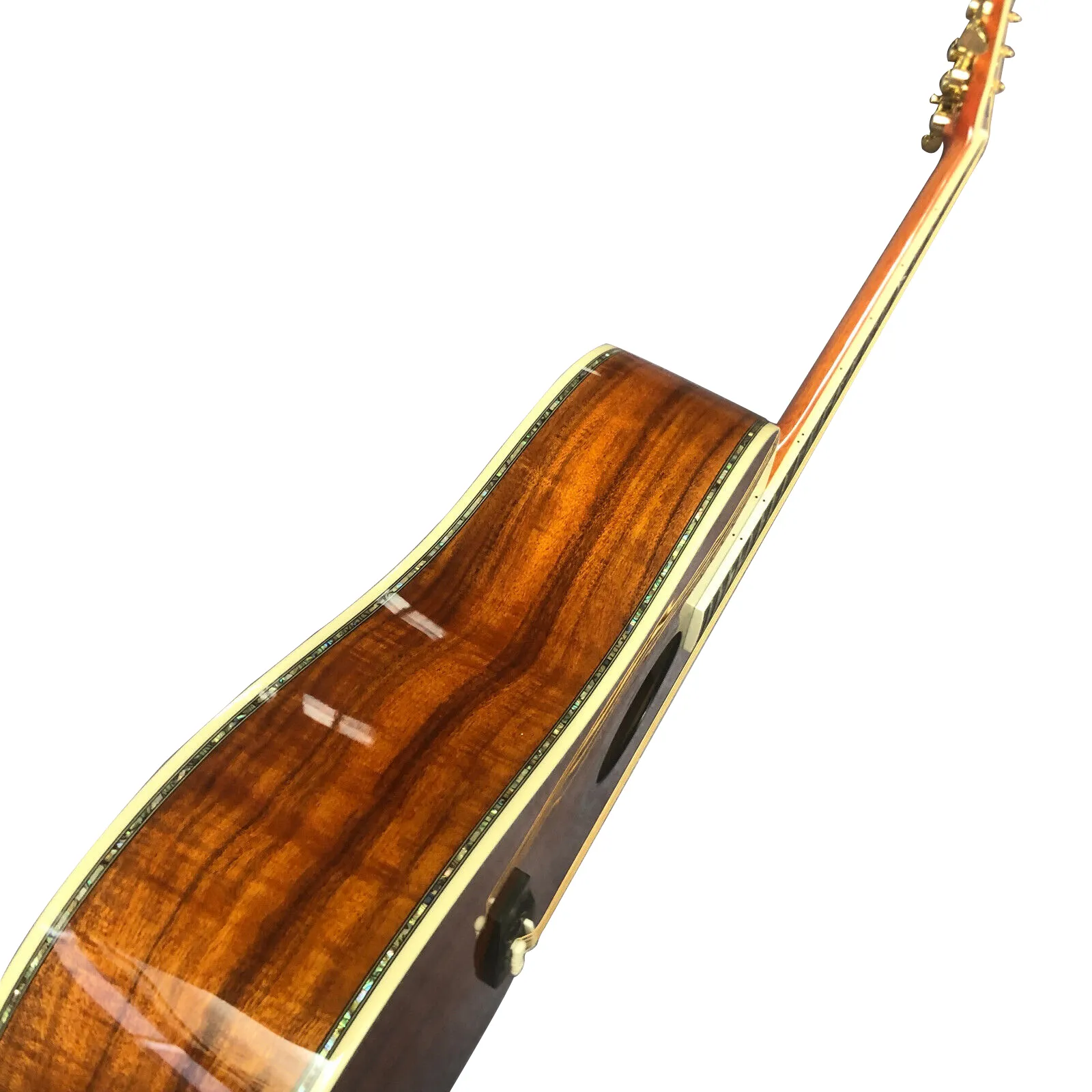 41-tums all-koa trä ebenholts fingerplatta, abalon inlagd akustisk gitarr