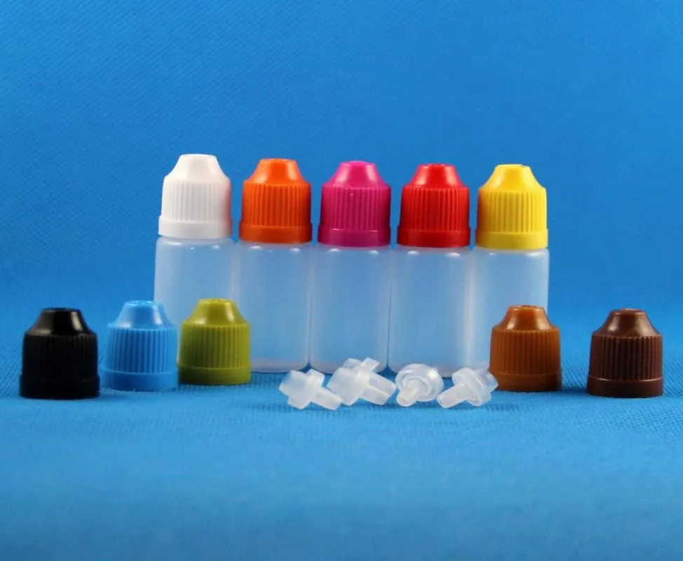 100 Sets 10ml 13 OZ Plastic Dropper Bottles with CHILD PROOF caps LDPE Liquids E CIG Vapor Juice OIL 10 ml2357979