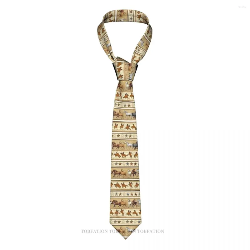 Nœuds papillons cheval africain impression d'art décontracté unisexe cravate chemise décoration étroite rayée cravate mince