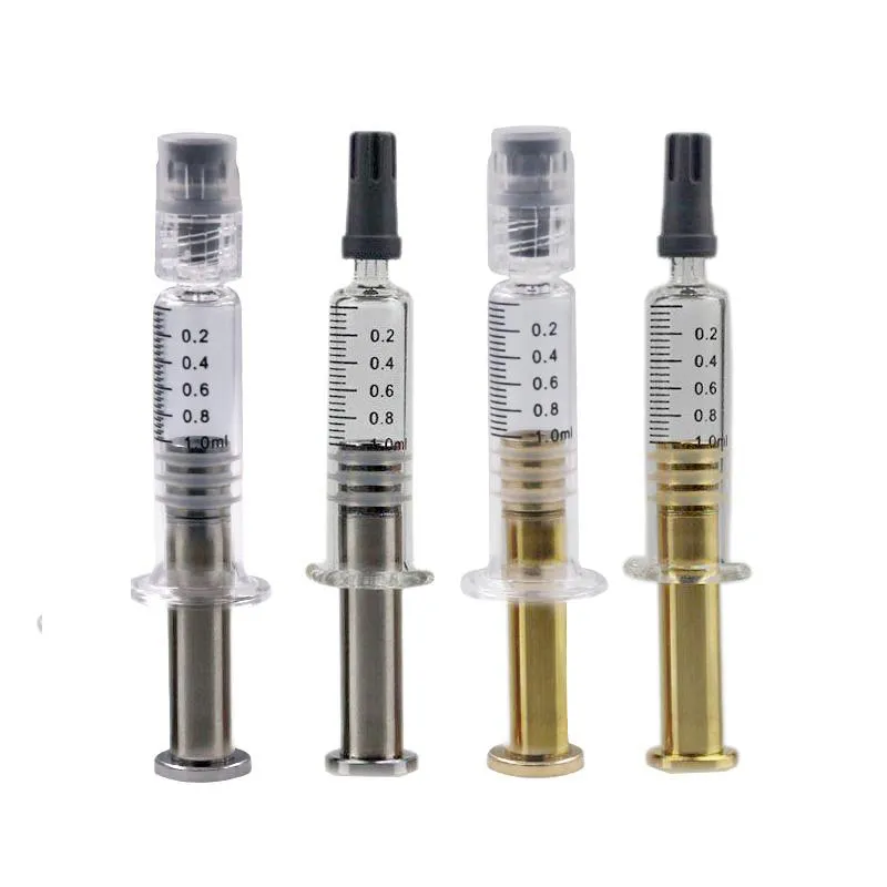 Accessories Golden Silver Plunger Syringe 1.0ml Injector Glass Tank for m6t th205 amigo Disposable Cartridge Thick oil Smoking Tray Box