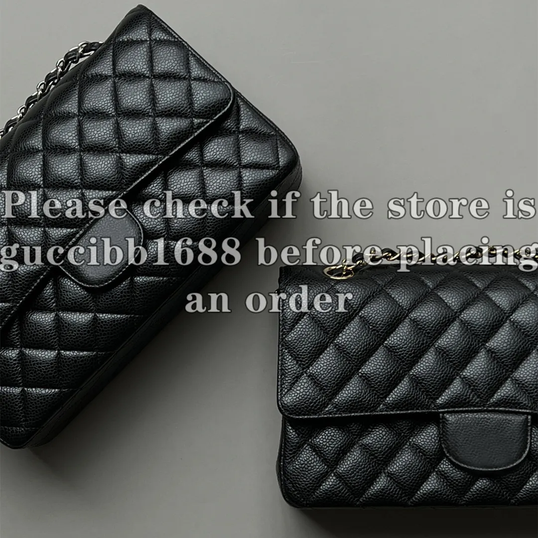 12A Definite Mirror Quality Designer Classic Quilted Double Flap Bag 25cm Medium Genuine Leather Handbags Caviar Lambskin Bags Black Purses Shoulder Chain Box Bag