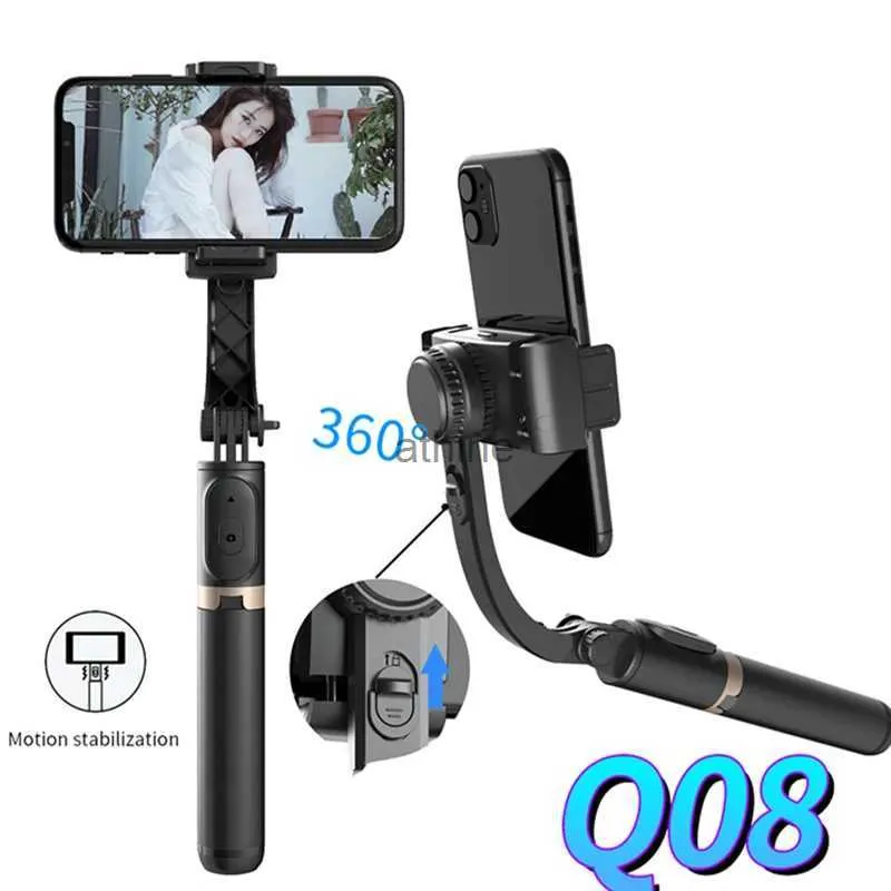 Selfie Monopods Nieuwe Bluetooth Handheld Eliminate Selfiestcik Shake Stabilizer voor Telefoon Actie Camera Selfie Stick Zwart Draadloos Telefoonstatief YQ240110