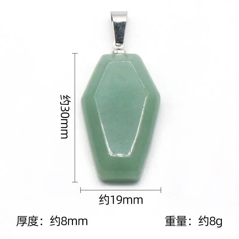 Coffin Shape Fortune Feng Shui Pendant Reiki Healing Stone Quartz Agates Healing Crystal Tiger Eye Charms Jewelry Making