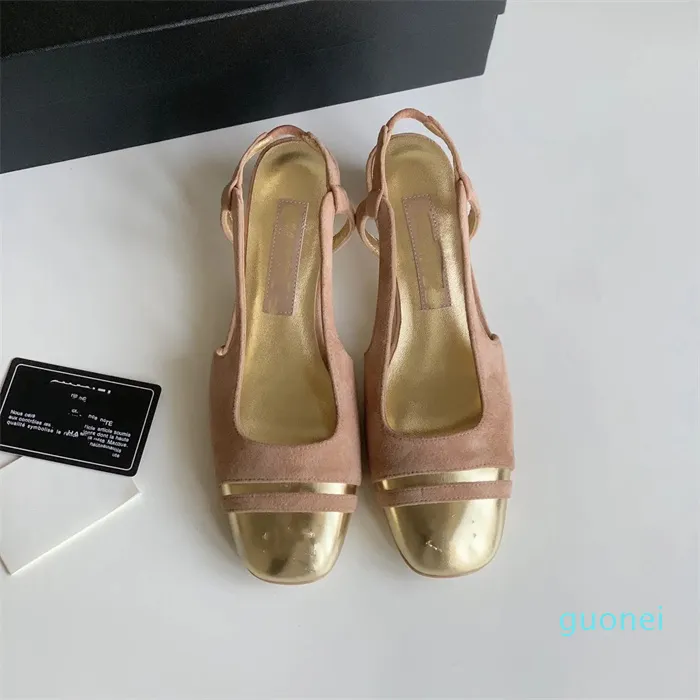 Sandália clássica feminina estilingue bege preto bloco saltos bomba sapatos vintage interligados ballet flats primavera verão sapato