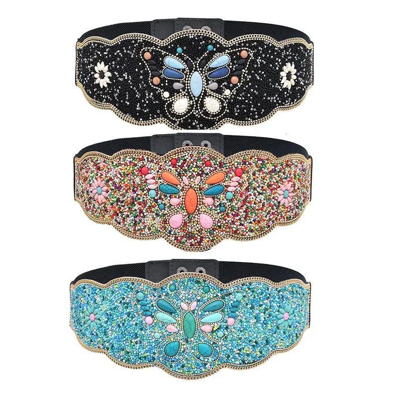 Perle large ceinture bohème ethnique pierre coloré papillon déclaration corps bijoux charmes turc ceintures femme 240109