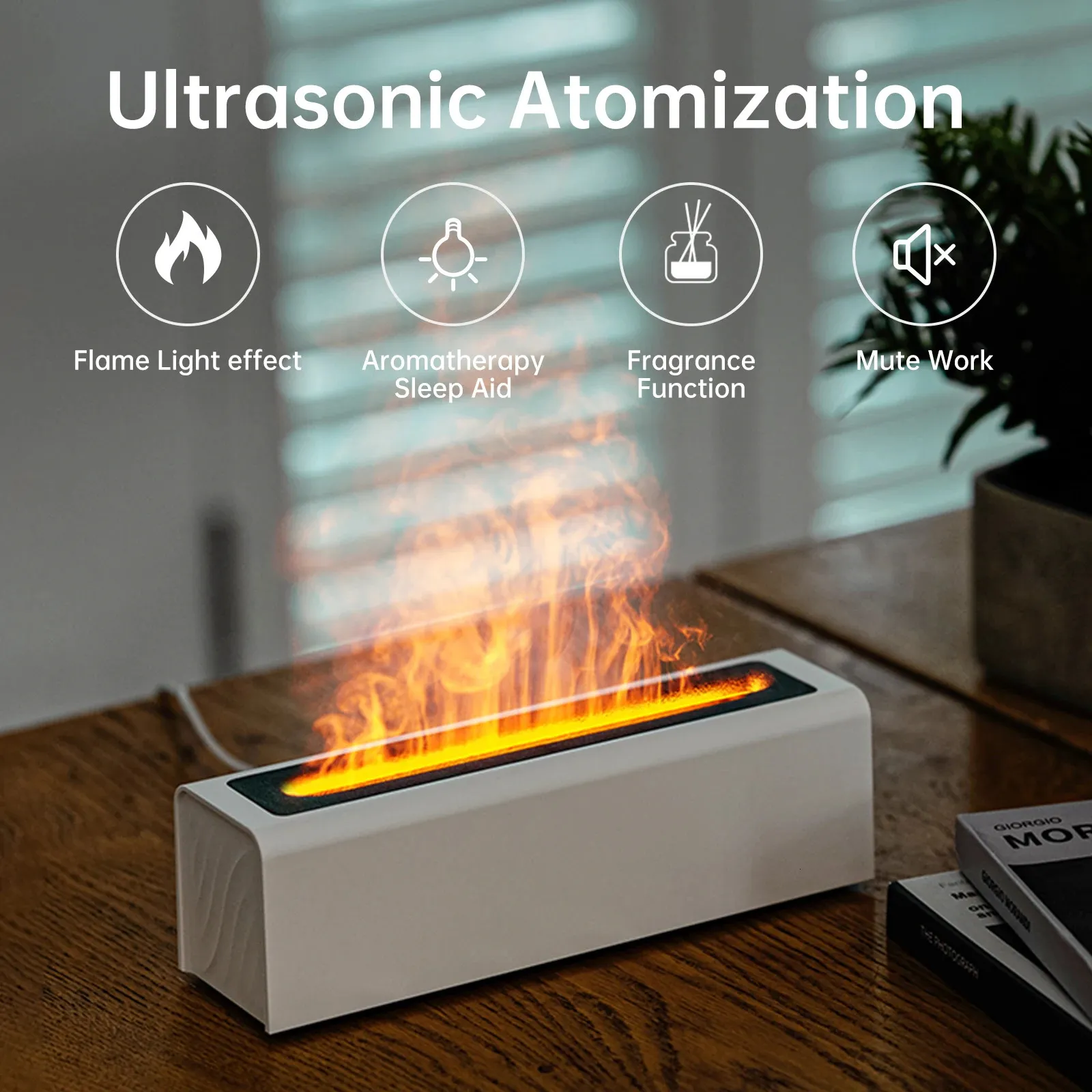 Flame Aroma Diffuser: 150ml RGB Humidifier with Essential